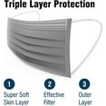 thumbnail image 4 of Disposable Face Mask, 3-Ply with Ear Loop (50 Individually Wrapped) - Gray, 4 of 11