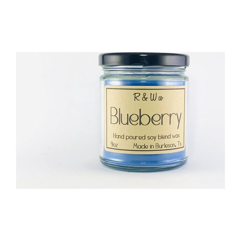 9oz Blueberry Candle, Highly Scented Candle by R&W Co. Quality candles at  an affordable price. Hand poured in small batches.
