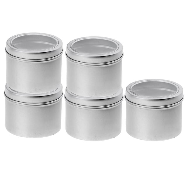 jifeng 5x Screw Round Tin 100ml For Lip Balm Crafts Cosmetics Candles Storage Organizer