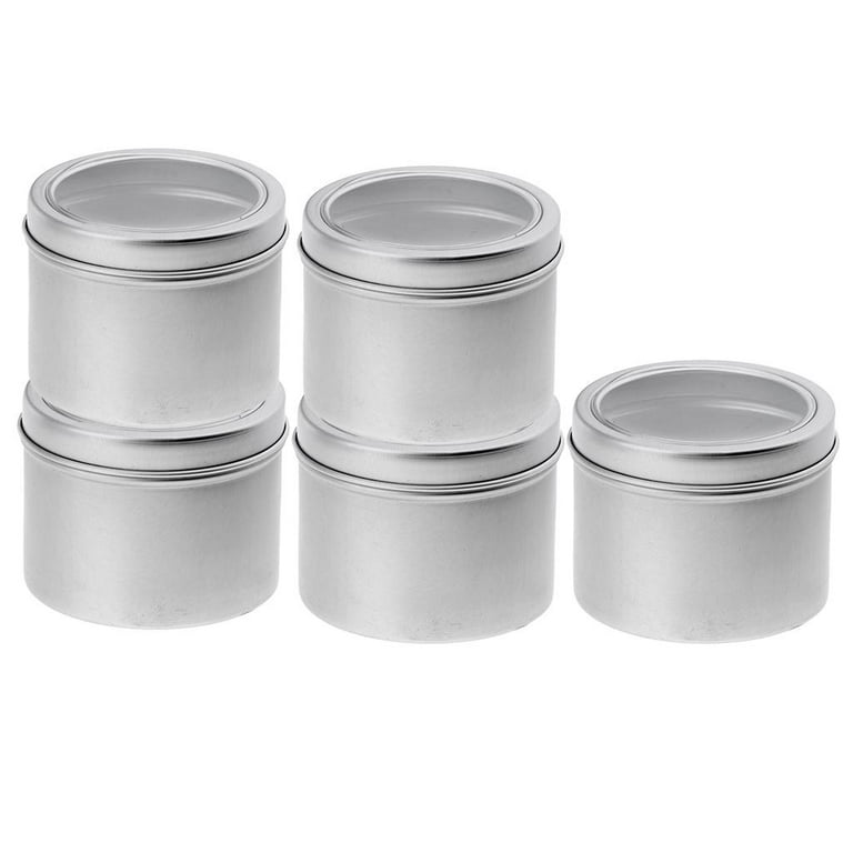5Pcs Aluminum Mini Round Tin Metal Container Bottles Storage Jar Screw  LidsT-ls