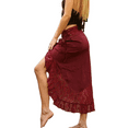 thumbnail image 2 of Gzhioc Women's Fashion Skirt, Adult Solid Color Irregular Lace Hem Drawstring Pleated Cross Bandage Skirt, 2 of 7