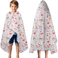 thumbnail image 3 of Pink Christmas Santa and Penguin Pattern Hooded Bath Towel，60"x35" for Ages 3 To 12 Kids, Quick Dry Lightweight Soft Microfiber Hood Beach Towel Cover Up for Kids, 3 of 7