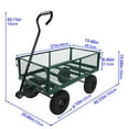 thumbnail image 7 of Heavy Duty Steel Garden Cart Make It Easier to Transport Firewood,Bears 550 lbs,with 180 Degree Steering Range Handle Control and 10 Inches Pneum,for Outdoor,Garden and Beach,Green, 7 of 7