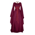 thumbnail image 1 of Uinagy Women's Medieval Retro Gothic Style Solid Color Evening Gown Dress, 1 of 8