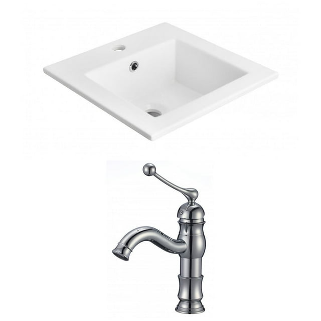American Imaginations 21-in. W 3H4-in. Ceramic Top Set In White Color - Overflow Drain Incl. AI-15860