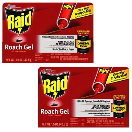 (2 pack) RAID@Roach GEL - 1.5oz (Best Home Treatment For Roaches)