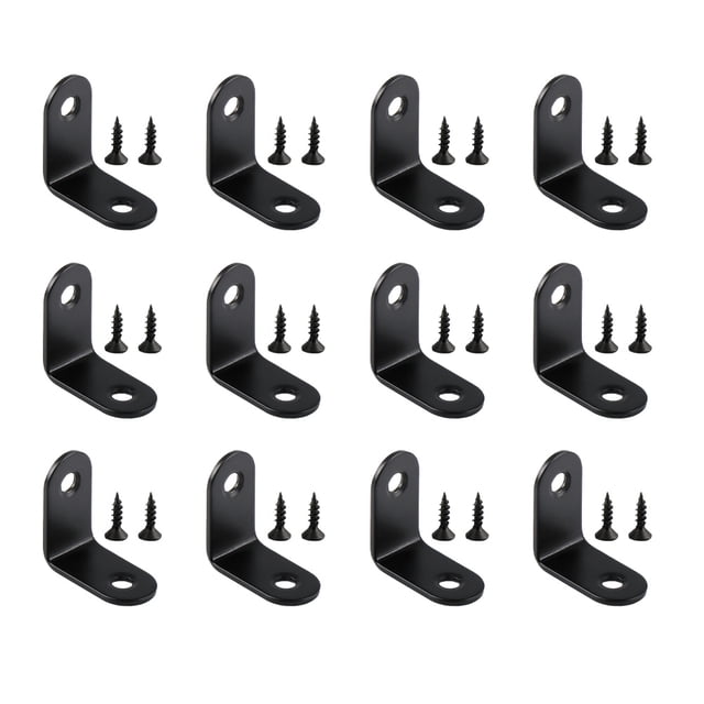 MasteelfCA 12 Pcs Support d'Angle Épaissi 90° en Forme de L avec Vis 24 Pcs