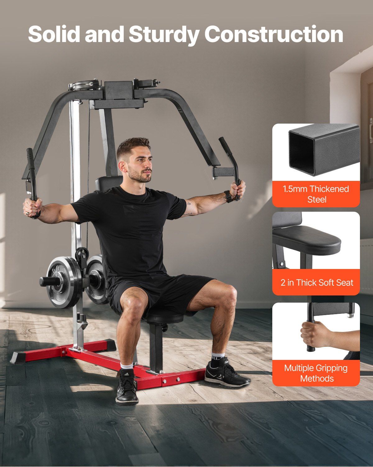 450LBS Capacity Home Gym Upper Body Machine, Chest Fly and Reverse Delt for Back & Shoulders