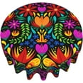 thumbnail image 3 of Colorful Mexican Tablecloth Round 60 Inch, Washable Polyester Table Cloth for Kitchen Party Picnic Dining Decor, Cinco de Mayo Mexican Decorations, 3 of 6