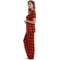 thumbnail image 2 of #FollowMe Pajama Pants Set with Satin Trim  Stylish, Cozy Sleepwear (Red Buffalo Plaid With Satin Trim, X-Large), 2 of 3