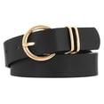 thumbnail image 1 of Cinturón de mujer para vestidos vaqueros Cinturón de cuero de mujer con hebilla dorada a la moda, 1 of 5