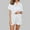 White, variant on Ruimatai Women Casual Short Sleeve Pajama Set Striped Print Blouse & Pants Soft Polyester Loungewear Home Outfit Blue