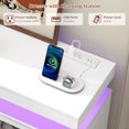 thumbnail image 5 of ChVans White 8 Drawer Dresser with LED Lights, 59" Wide Modern Wood Chest of Drawers with Charging Station & Handle Free, LED Black Dresser for bedroom, Living Room, Entryway, Hallway, 5 of 8