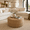 Natural, variant on Casa Pura Furniture Bohemian Scratch-Resistant Round Seagrass Coffee Table with Solid Wood Frame, Off-White