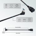 thumbnail image 4 of Antrader Usb 3.0 Ángulo Recto 90 Grados Arriba Y Abajo Cable De Extensión Convertidor Macho A Hembra Cable Adaptador De Datos 2 Pares, 4 of 5