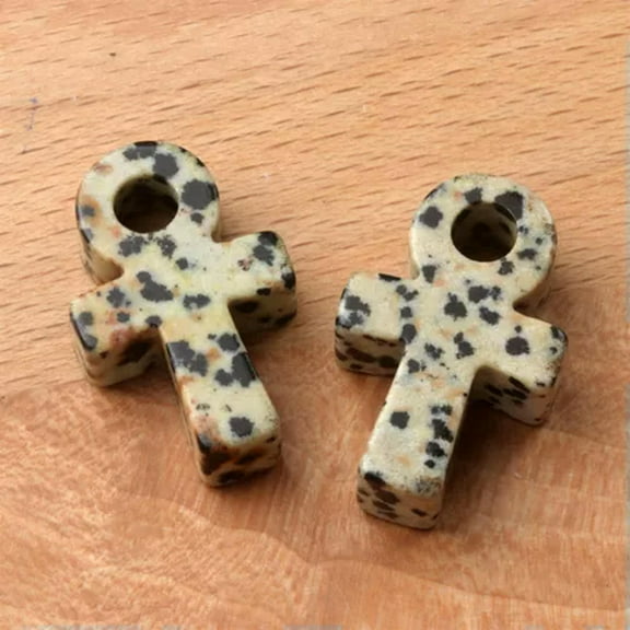 Mini Natural Crystal Ankh Carved Quartz Cross Pendant Egyptian Life Symbol DIY