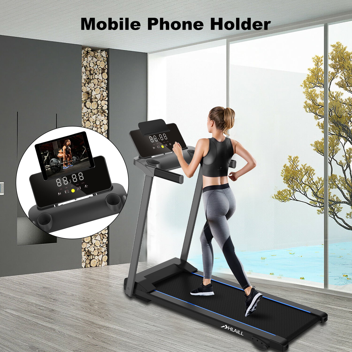Manual Treadmills Running Belt Machine Digital Mechanical Jogging Walking Exercise Machine with LED Display for Home Gym Cardio Fitness Equipment Yinguo 3in1 Multifunctional Folding Incline Treadmill 