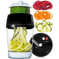 New Spiral Slicer Spiralizer Vegetable Cutter Zucchini Pasta Noodle Spaghetti Maker - Black with container