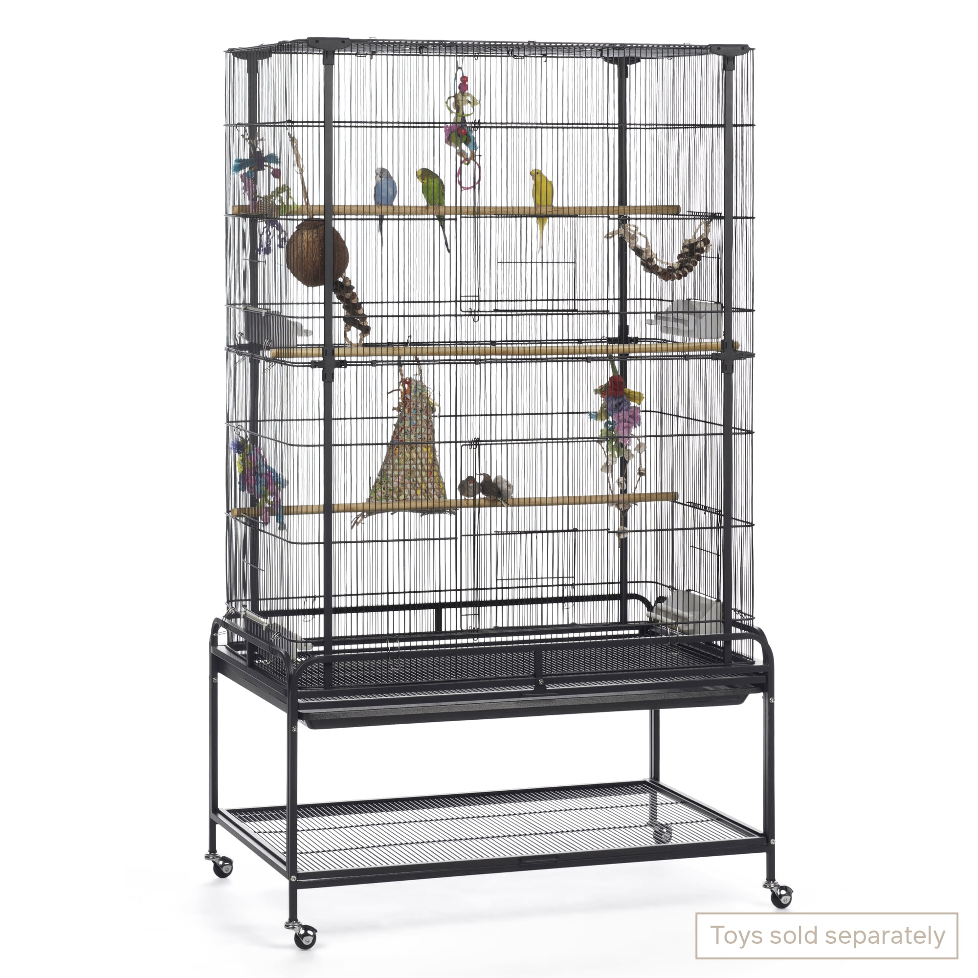 Prevue Pet Products Playtop Flight Bird Cage with Metal Stand in Black Finish F085