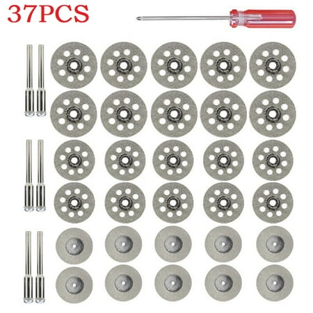

Goodhd 37Pcs Diamond Cutting Disc Circular Saw Blade 18/22/25mm Mandrel Cutting Tool