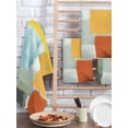 thumbnail image 2 of Teal Yellow Kitchen Dish Towels for Drying Dishes Set of 4, Orange Oil Painting Modern Abstract Geometric Waffle Weave Microfiber Hand Tea Bathroom Towels Quick Dry & Absorbent Towel 15.7x23.6, 2 of 7