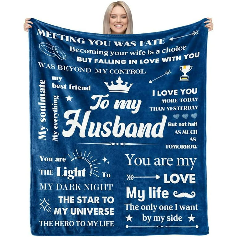 Birthday Gifts for Husband from Wife, Romantic Husband Birthday Gift from  Wife to My Husband Flannel Blanket Christmas Anniversary Valentines Gifts