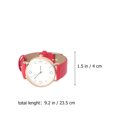 thumbnail image 4 of EeaseMX Reloj informal de cuarzo con correa de piel sintética para mujer (rojo), 4 of 7
