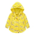 thumbnail image 2 of Gubotare Coats for Kids Girls Windproof Coat Cartoon Rainbow Prints Hooded With Pocket Jacket Kids Outerwear (Yellow,3-4 Years), 2 of 3