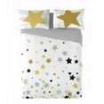 thumbnail image 1 of Ensemble de housse de couette 3 pièces Yael de Gouchee Home – Literie pour enfants, imprimé ciel nocturne coloré, coton gris réversible, 1 of 2