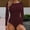 Wine, variant on Women Solid Round Neck Long Sleeve Button Jumpsuit Slim Bodysuit Jumpsuits Womens Pajamas Feet One Shoulder Rompers for Women Tight Romper Women's Fashion Overalls Body Suits Lingerie Jumpsuit for