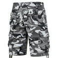 thumbnail image 6 of Puntoco Mens Shorts Summer Pants,Men'S Camouflage Work Shorts Mid-Waist Multi-Pocket Five-Piece Pants Casual Pants Sports Pants Shorts Pants Gray 10(XL), 6 of 6