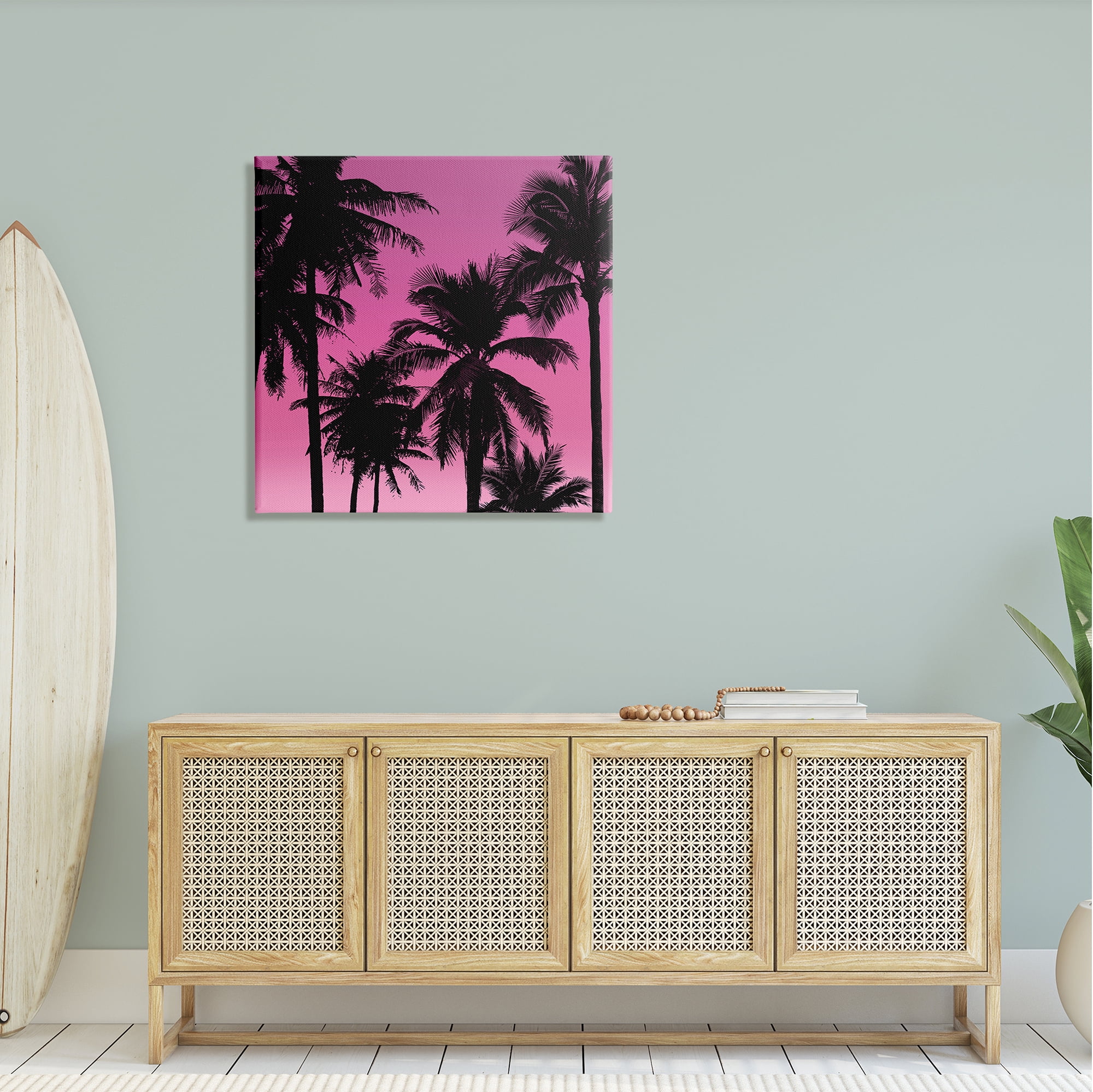 Stupell Palm Trees Sunset Silhouette Landscape Photography Gallery Wrapped Canvas Print Wall Art