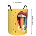 thumbnail image 2 of DouZhe Waterproof Collapsible Large Laundry Baskets, Rainbow Lips Lgbt Pride Prints Circular Hamper with Handles, 2 of 6