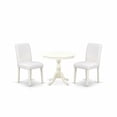 thumbnail image 2 of East West Furniture AMAB3-LWH-64 3 Piece Dinette Set - 1 Dining Room Table and 2 White Dinning Room Chairs - Linen White Finish, 2 of 10