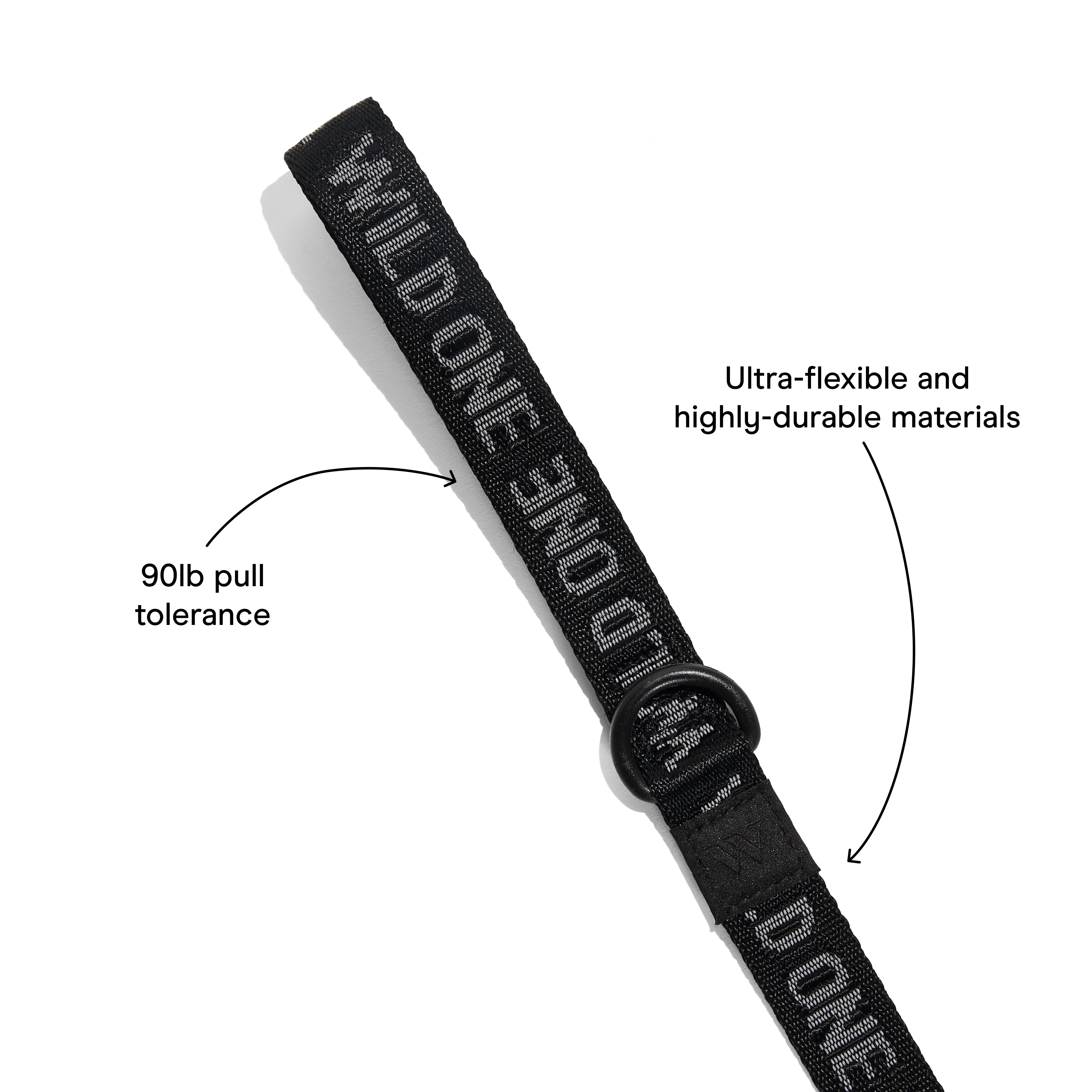 Wild One 6ft Heavy Duty Lightweight Nylon Dog Leash, Black Reflective