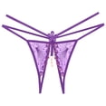 thumbnail image 2 of HUPOM Period Underwear For Women Silk Underwear For Women Medium waist Elastic Waist Solid Thong Purple One Size, 2 of 5