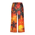 thumbnail image 4 of Atogsazn Women's Sleepwear Capri Pajama Sets Short Sleeve Two Piece Pjs Crew Neck Tops & Capri Pants with Pockets Orange XXL, 4 of 7
