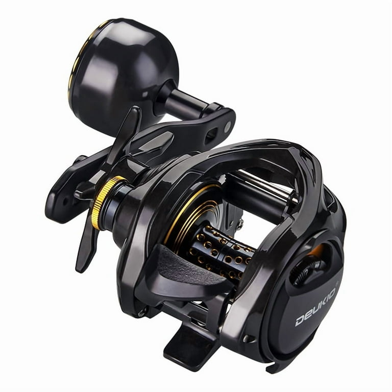DEUKIO Baitcasting Reel 16KG Drag 6+1 Bearing 6.3:1 Gear Ratio Drag Clicker  Lengther Single Power Handle Fishing Reel Baitcaster - Walmart.com
