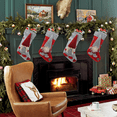 thumbnail image 5 of MoNiBloom 4 pack 3D Christmas Stockings with Whimsical 3D Santa Characters, Classic Red and Grey Fireplace Hanging for Family Holiday Xmas Party Decorations, 5 of 9