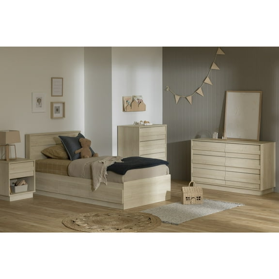 South Shore August, Contemporary Bed, Twin Beige