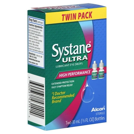 Systane Ultra Lubricant Eye Drops .33 fl oz (10 ml) (2 Bottles Total)