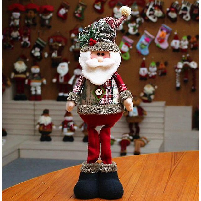 Muñeco de peluche hecho a mano de Papá Noel para decoración navideña
