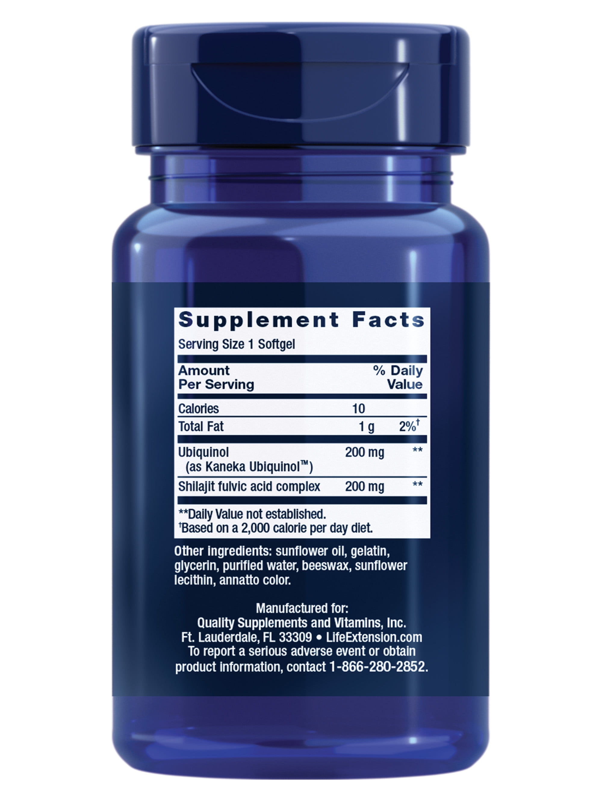 Life Extension Super Ubiquinol CoQ10 with Enhanced Mitochondrial Support – 200 mg, Shilajit – Promotes Heart Health, Cell Energy, Oxidative Stress – Gluten-Free, Non-GMO – 30 Softgels