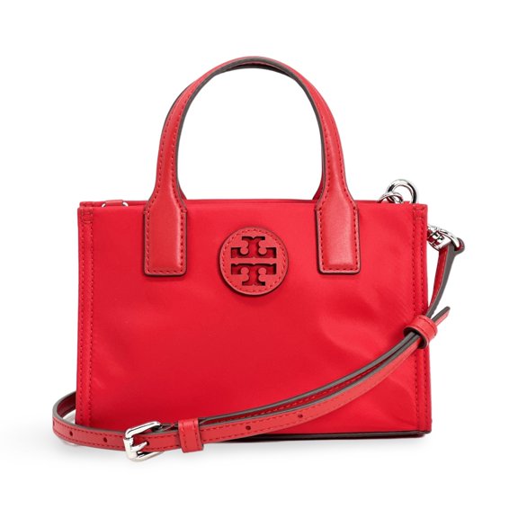 Tory Burch Women's Ella Nylon Extra Small Top Zip Crossbody Bag Purse (Brilliant Red)