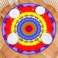 thumbnail image 2 of Rainbow Tie Dye Mandala Pattern Round Fitted Tablecloth with Elastic Edge,Dining Table Cover Waterproof,Outdoor Round Tablecloth for Camping,Dining,Indoor and Outdoor, 2 of 7