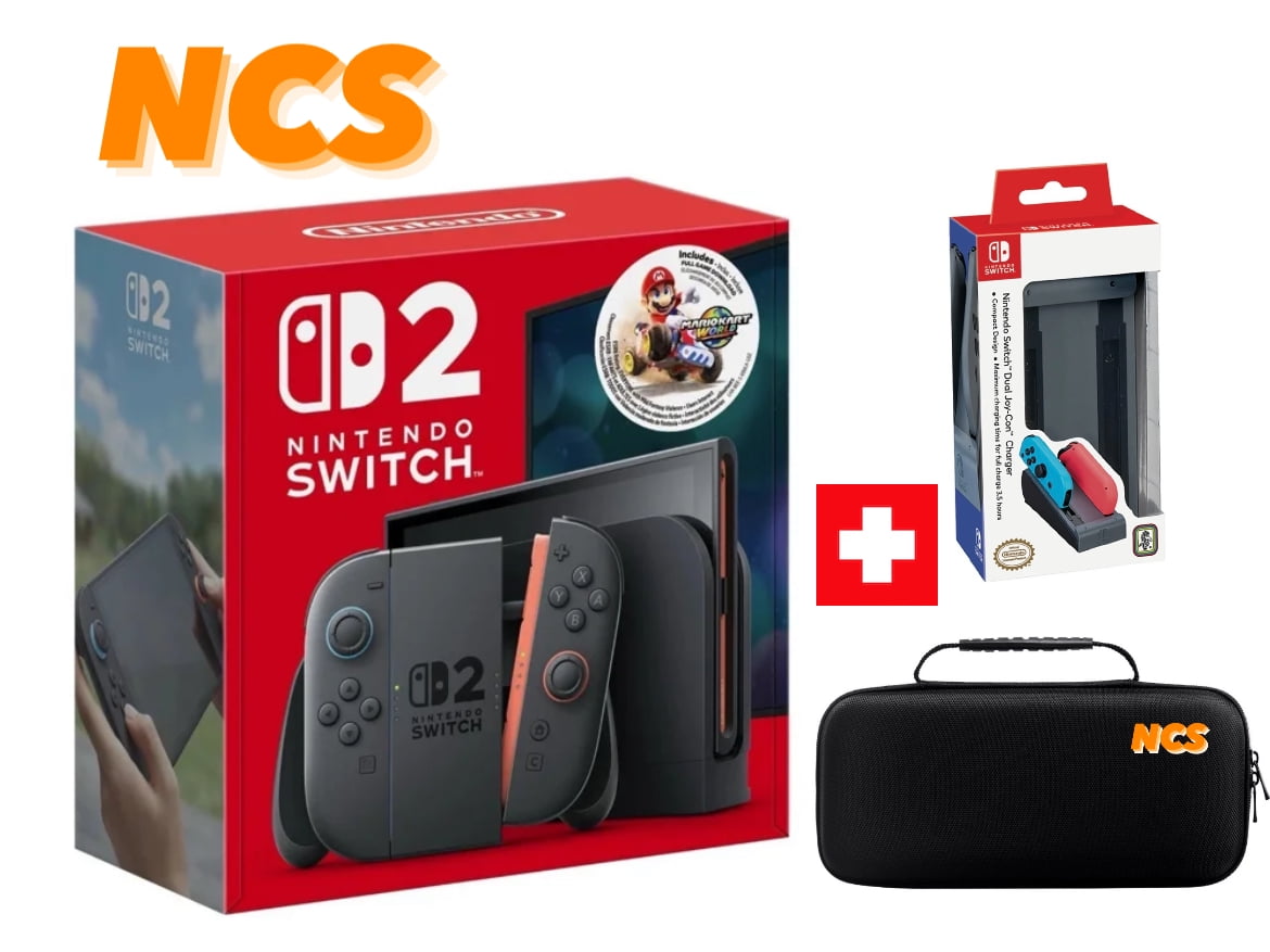 2025 Newest Nintendo Switchβ’ 2 + Mario Kartβ’ World Accessories Bundle NCS Exclusive