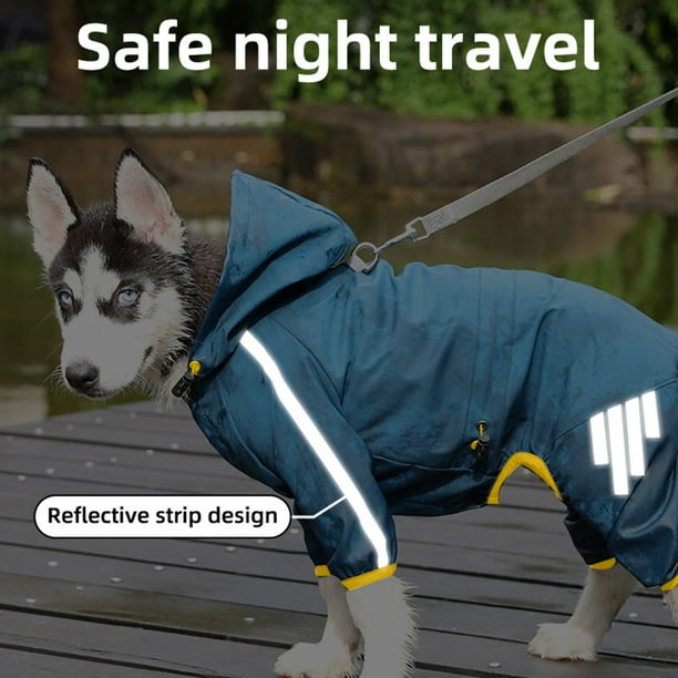 Fiudx Impermeable para Perros, Cinta Reflectante de Seguridad, Diseño Ligero y Fácil de Limpiar, Chaqueta Elegante para Mascotas, Ideal para Protegerlas En Cualquier Clima, Disponible En Varias Talla
