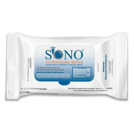 SONO Pre-Moistened Disposable Disinfectant Wipes, Scented, 7 in x 10 in, 50 Wipes, 50 Packs, 50 Total