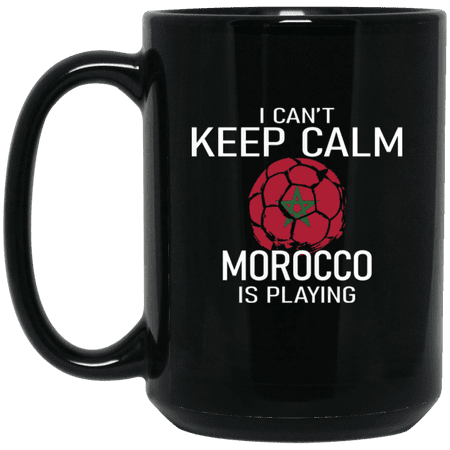 Morocco Soccer Fan Coffee Mug 15oz – I Can’t Keep Calm Moroccan Is Playing, Soccer Lover Gift, Ceramic Cup For Game Day