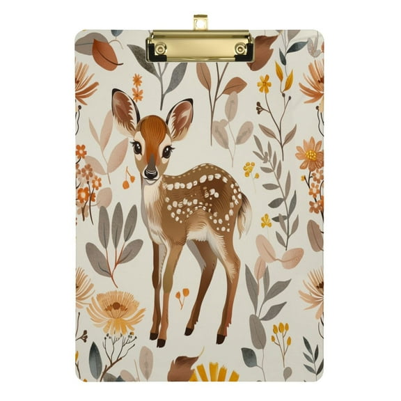 Deer in Leaves Acrylic Clipboards A4 Standard Letter Size Clipboard 12.5" X 9" Clip Board for Students Teacher Office